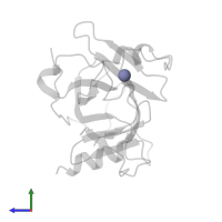 ZINC ION in PDB entry 4kvp, assembly 1, side view.