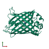 PDB entry 4kw4 coloured by chain, front view.