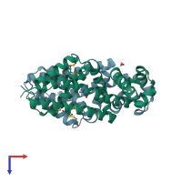 PDB entry 4kwa coloured by chain, top view.