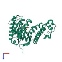PDB entry 4kwo coloured by chain, top view.