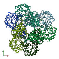 PDB entry 4kww coloured by chain, front view.