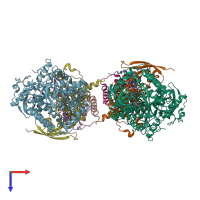 PDB entry 4kx6 coloured by chain, top view.
