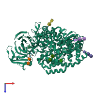 PDB entry 4kx7 coloured by chain, top view.