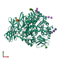 PDB entry 4kx9 coloured by chain, front view.