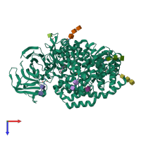 PDB entry 4kxc coloured by chain, top view.