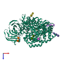 PDB entry 4kxd coloured by chain, top view.