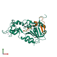 PDB entry 4kxq coloured by chain, front view.