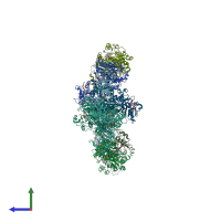 PDB entry 4ky4 coloured by chain, side view.