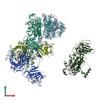 PDB entry 4ky8 coloured by chain, front view.