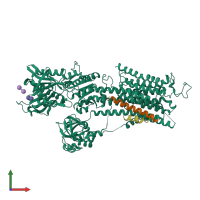 PDB entry 4kyt coloured by chain, front view.