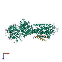 PDB entry 4kyt coloured by chain, top view.