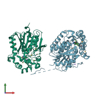 PDB entry 4kyv coloured by chain, front view.