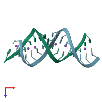 PDB entry 4kyy coloured by chain, top view.