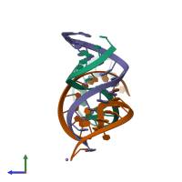 PDB entry 4kz2 coloured by chain, side view.