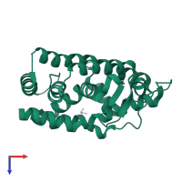 Nuclear receptor subfamily 4immunitygroup A member 1 in PDB entry 4kzj, assembly 1, top view.