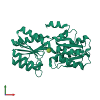 PDB entry 4kzk coloured by chain, front view.