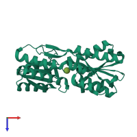 PDB entry 4kzk coloured by chain, top view.