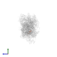 Small ribosomal subunit protein uS14 in PDB entry 4kzx, assembly 1, side view.