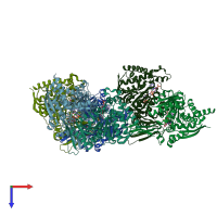 PDB entry 4l04 coloured by chain, top view.