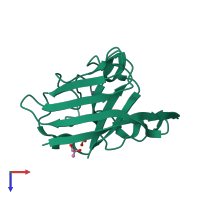 PDB entry 4l05 coloured by chain, top view.