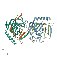 PDB entry 4l09 coloured by chain, front view.