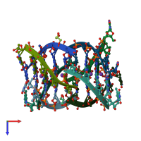 PDB entry 4l0a coloured by chain, top view.