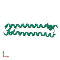 Homo dimeric assembly 2 of PDB entry 4l0n coloured by chemically distinct molecules, front view.