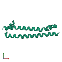 Homo dimeric assembly 4 of PDB entry 4l0n coloured by chemically distinct molecules, front view.
