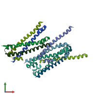 PDB entry 4l0n coloured by chain, front view.