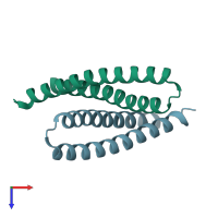 PDB entry 4l0r coloured by chain, top view.