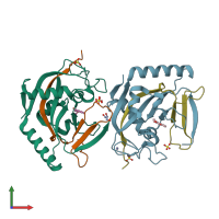 PDB entry 4l10 coloured by chain, front view.