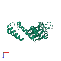 PDB entry 4l11 coloured by chain, top view.