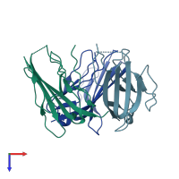 PDB entry 4l1d coloured by chain, top view.