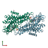 PDB entry 4l1f coloured by chain, front view.