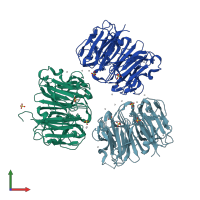 PDB entry 4l1m coloured by chain, front view.