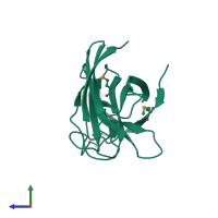 PDB entry 4l1n coloured by chain, side view.