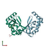 PDB entry 4l1p coloured by chain, front view.