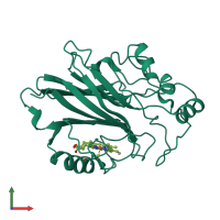PDB entry 4l1z coloured by chain, front view.