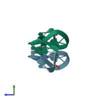 PDB entry 4l26 coloured by chain, side view.