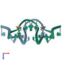 PDB entry 4l26 coloured by chain, top view.