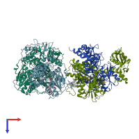 PDB entry 4l27 coloured by chain, top view.