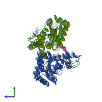 PDB entry 4l2c coloured by chain, side view.