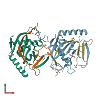 PDB entry 4l2g coloured by chain, front view.