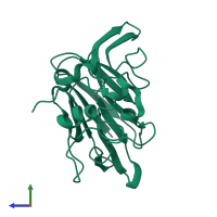 PDB entry 4l2j coloured by chain, side view.