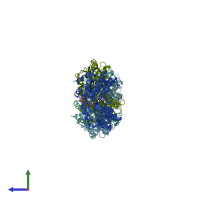 PDB entry 4l2o coloured by chain, side view.