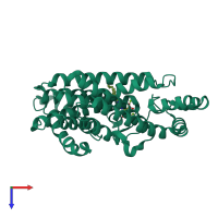 PDB entry 4l2x coloured by chain, top view.