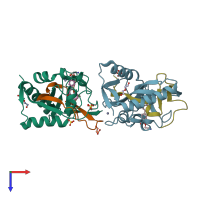 PDB entry 4l33 coloured by chain, top view.