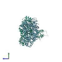 PDB entry 4l39 coloured by chain, side view.