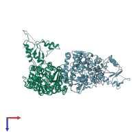 PDB entry 4l39 coloured by chain, top view.