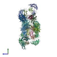 PDB entry 4l3c coloured by chain, side view.